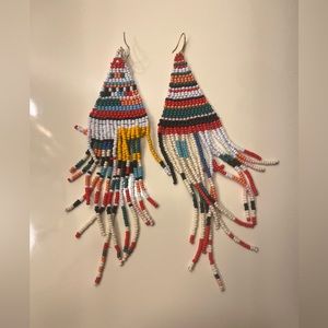 Unique hand beaded, one of a kind earrings